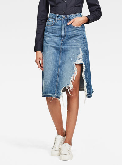 3301 A-line Midi Ripped Edge Skirt Dada sport preloved - seconde main