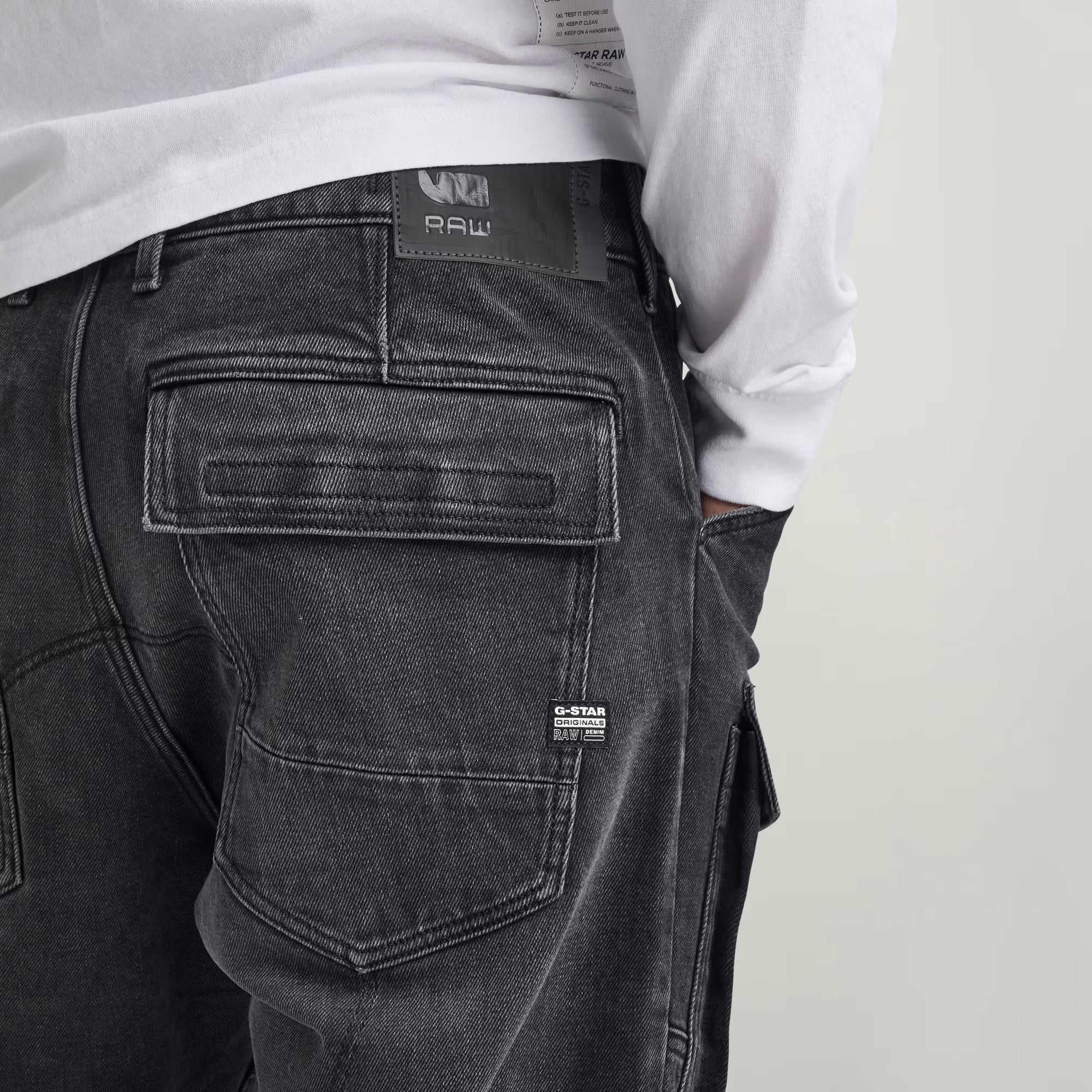 3D Straight Tapered Denim Cargo Pants Dada sport preloved - seconde main