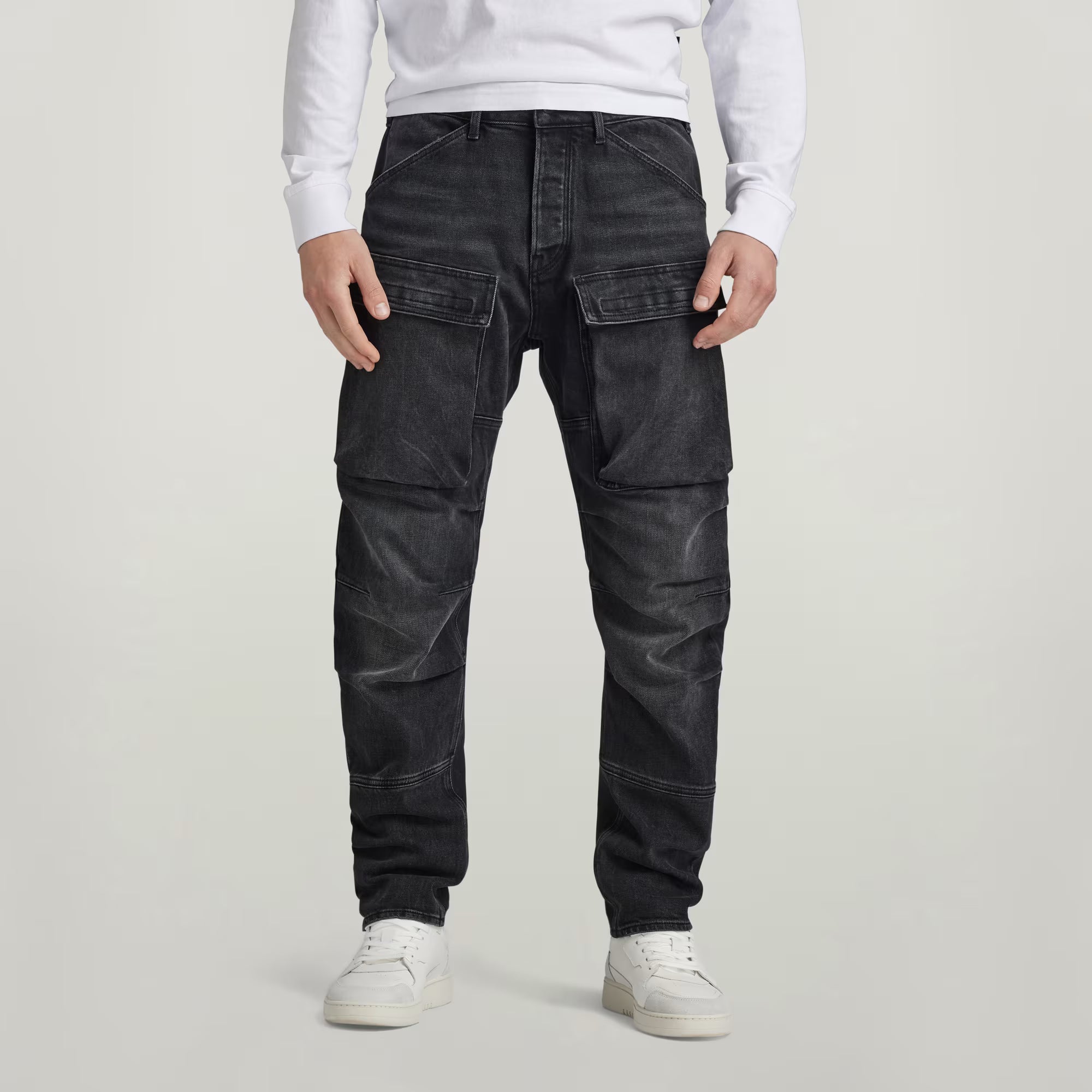 3D Straight Tapered Denim Cargo Pants Dada sport preloved - seconde main