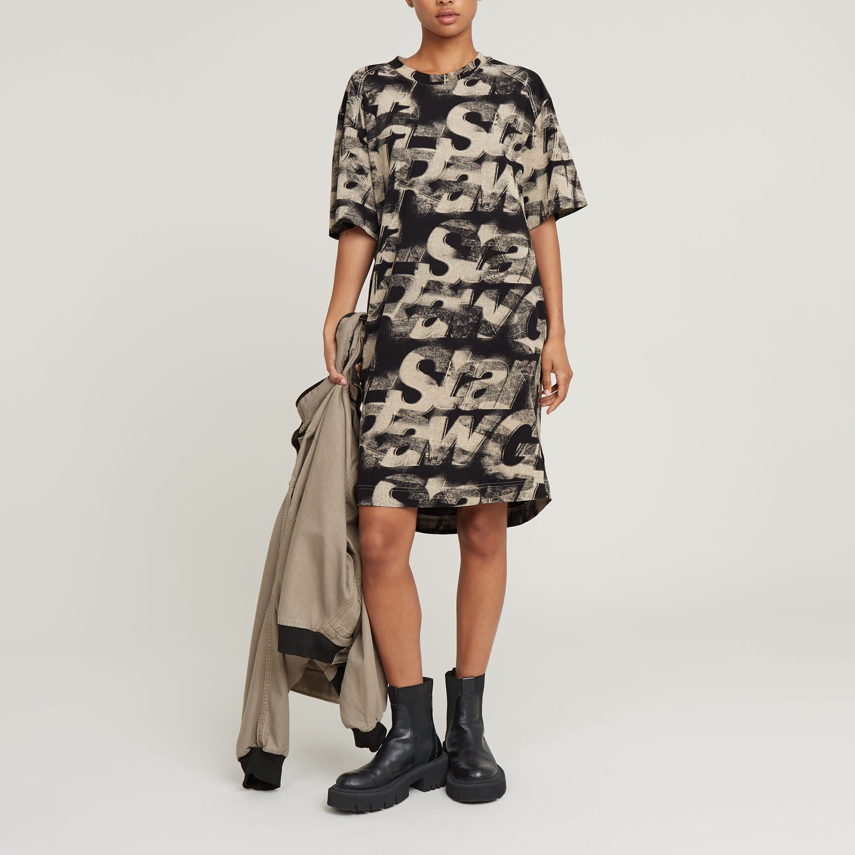 Sprayed Letters Loose Dress Dada sport preloved - seconde main