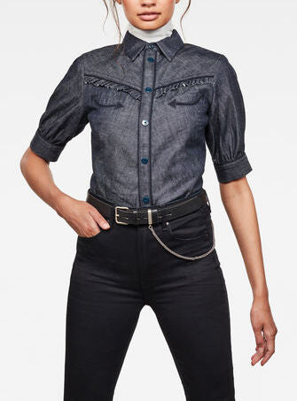 Western Kick Puff Ruffle Slim Shirt Dada sport preloved - seconde main