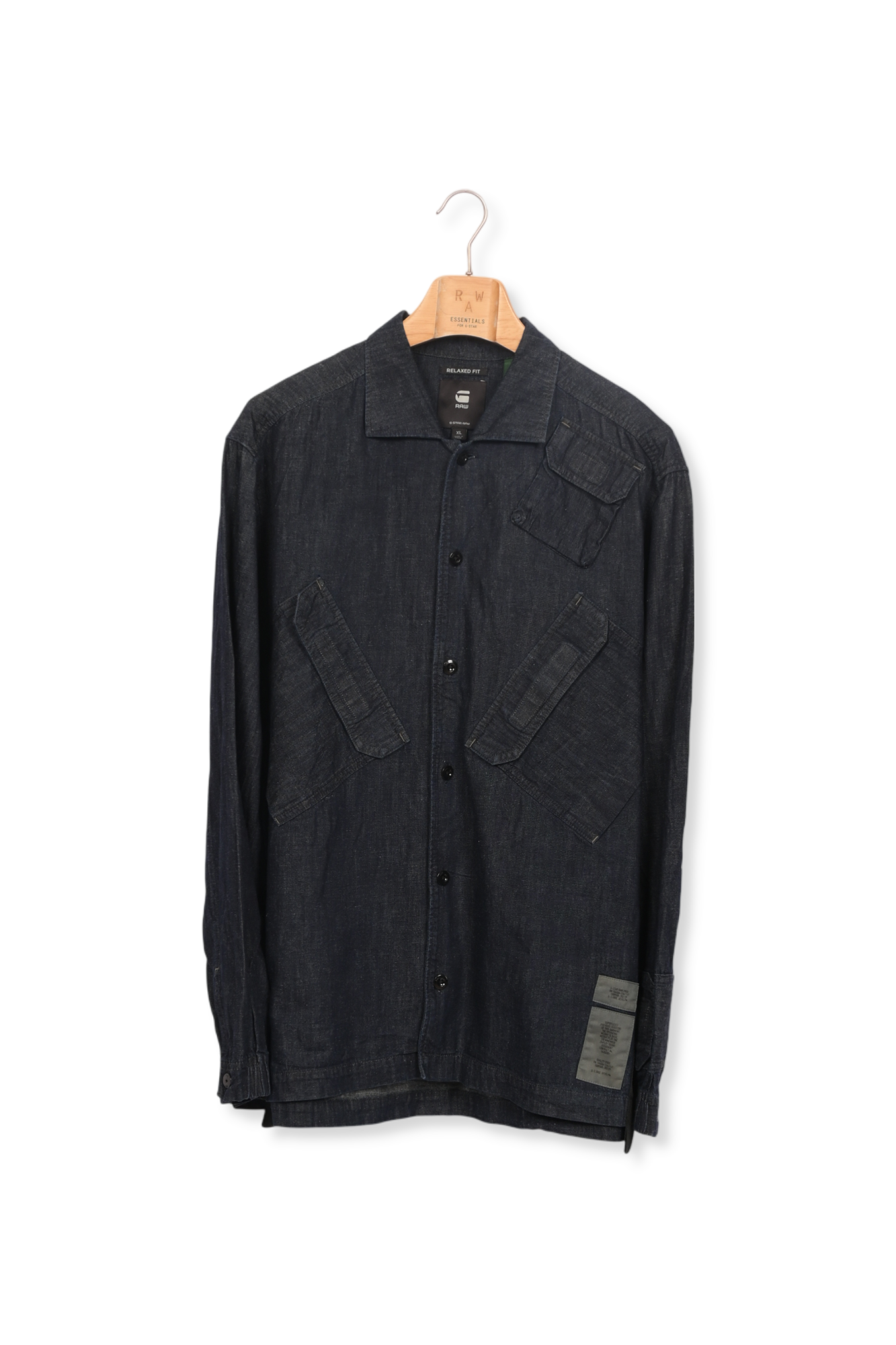 Multi Slant Pocket Denim Relaxed Shirt Dada sport preloved - seconde main