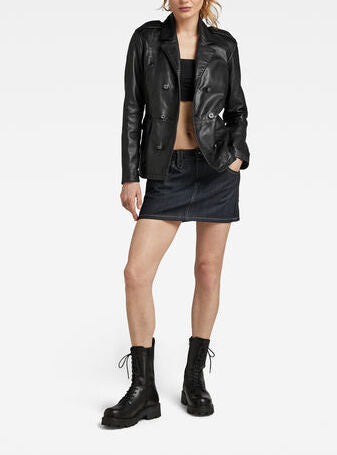 Y2K Leather Peacoat Dada sport preloved - seconde main