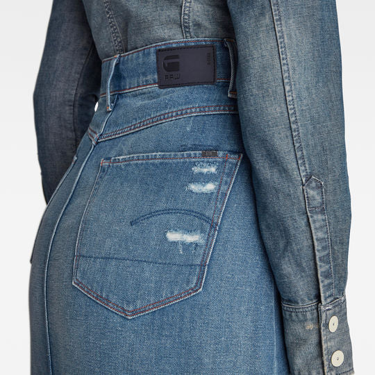 3301 A-Line Midi Ripped Edge Skirt Dada sport preloved - seconde main