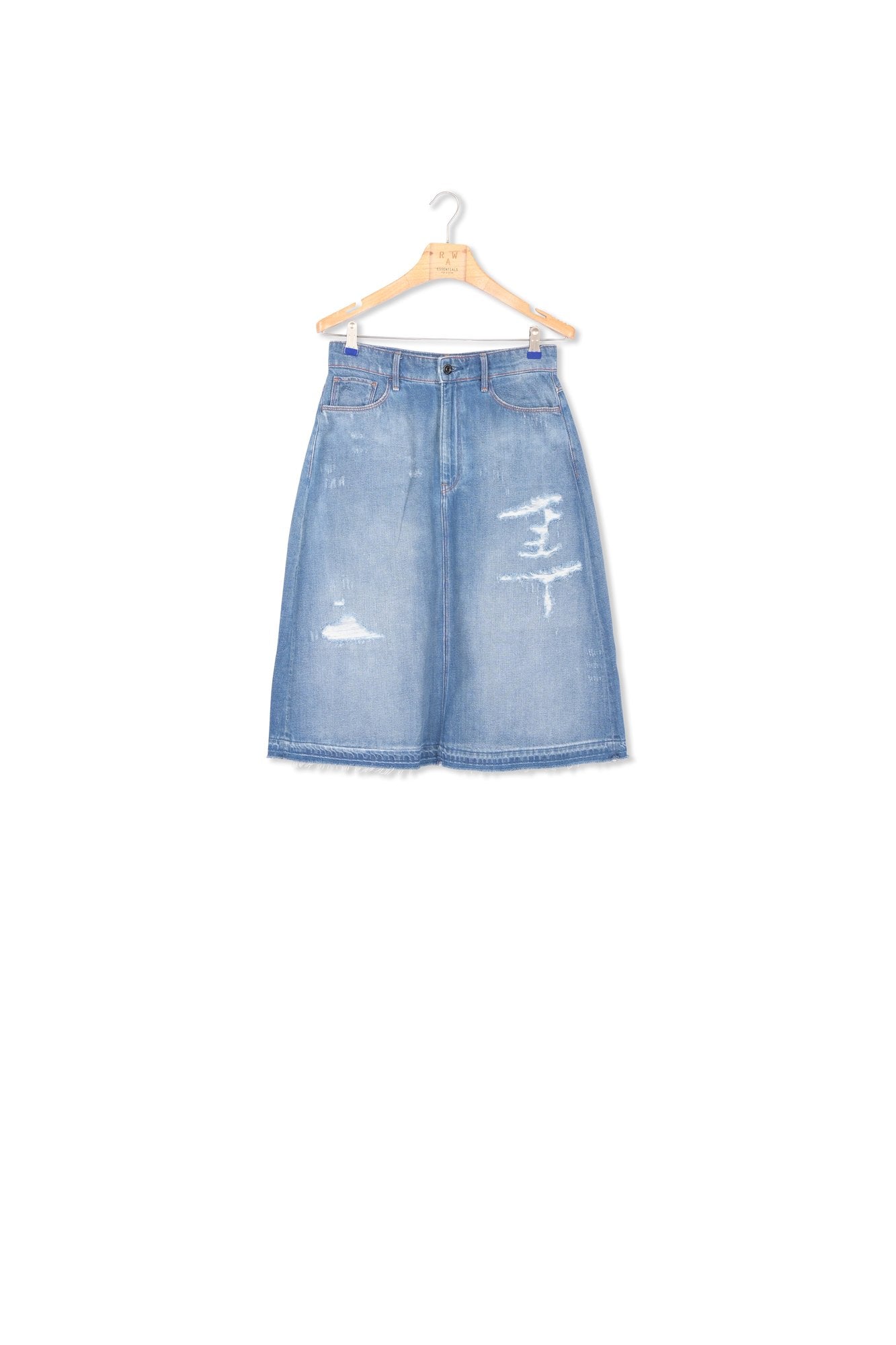 3301 A-Line Midi Ripped Edge Skirt Dada sport preloved - seconde main