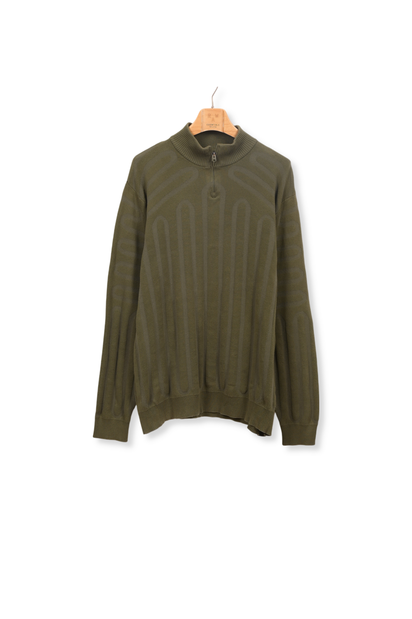 3D Line Loose Half Zip Knitted Sweater Dada sport preloved - seconde main