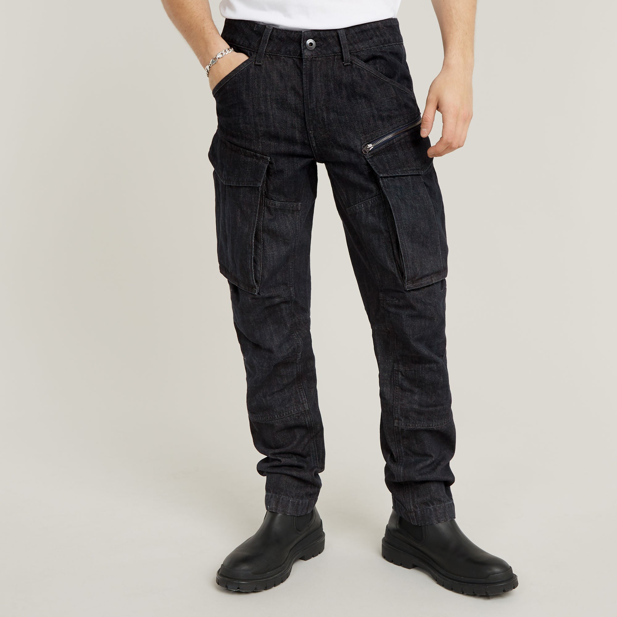 Rovic Zip Regular Tapered Denim Jeans Dada sport preloved - seconde main