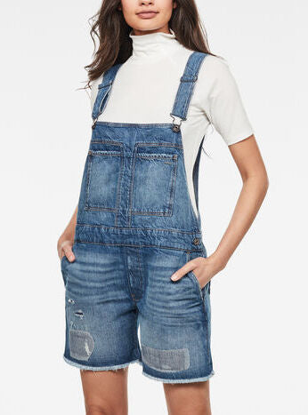 Faeroes Boyfriend Short Overall Ripped Edge Turn Up Dada sport preloved - seconde main