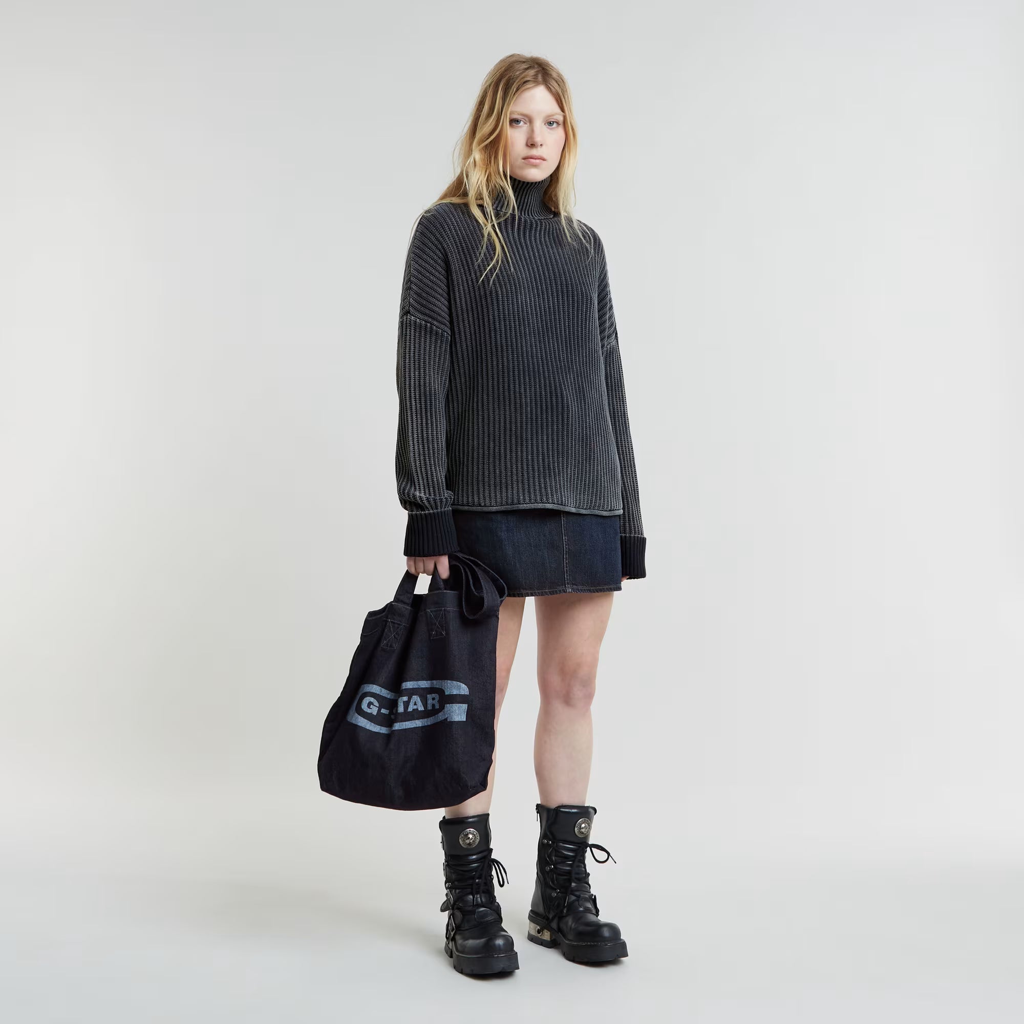 Loose Overdyed Turtle Knitted Pullover Dada sport preloved - seconde main