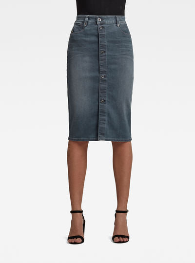 Noxer Navy Pencil Button Skirt Dada sport preloved - seconde main