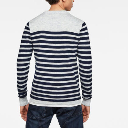 Stripe Crew Neck Knitted Sweater Dada sport preloved - seconde main