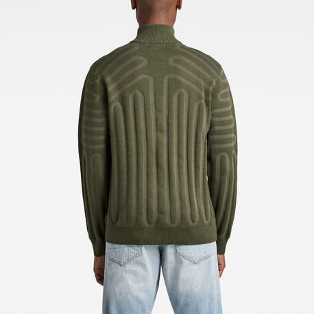 3D Line Loose Half Zip Knitted Sweater Dada sport preloved - seconde main