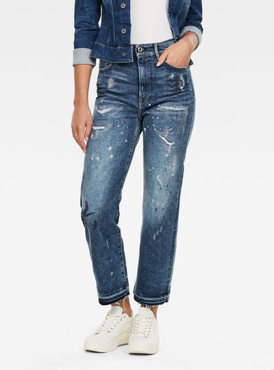 Tedie Ultra High Straight Ripped Edge Ankle Jeans Dada sport preloved - seconde main