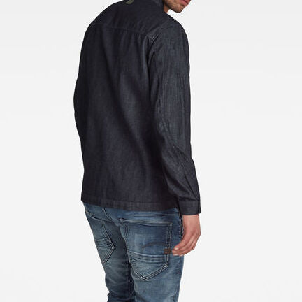 Multi Slant Pocket Denim Relaxed Shirt Dada sport preloved - seconde main