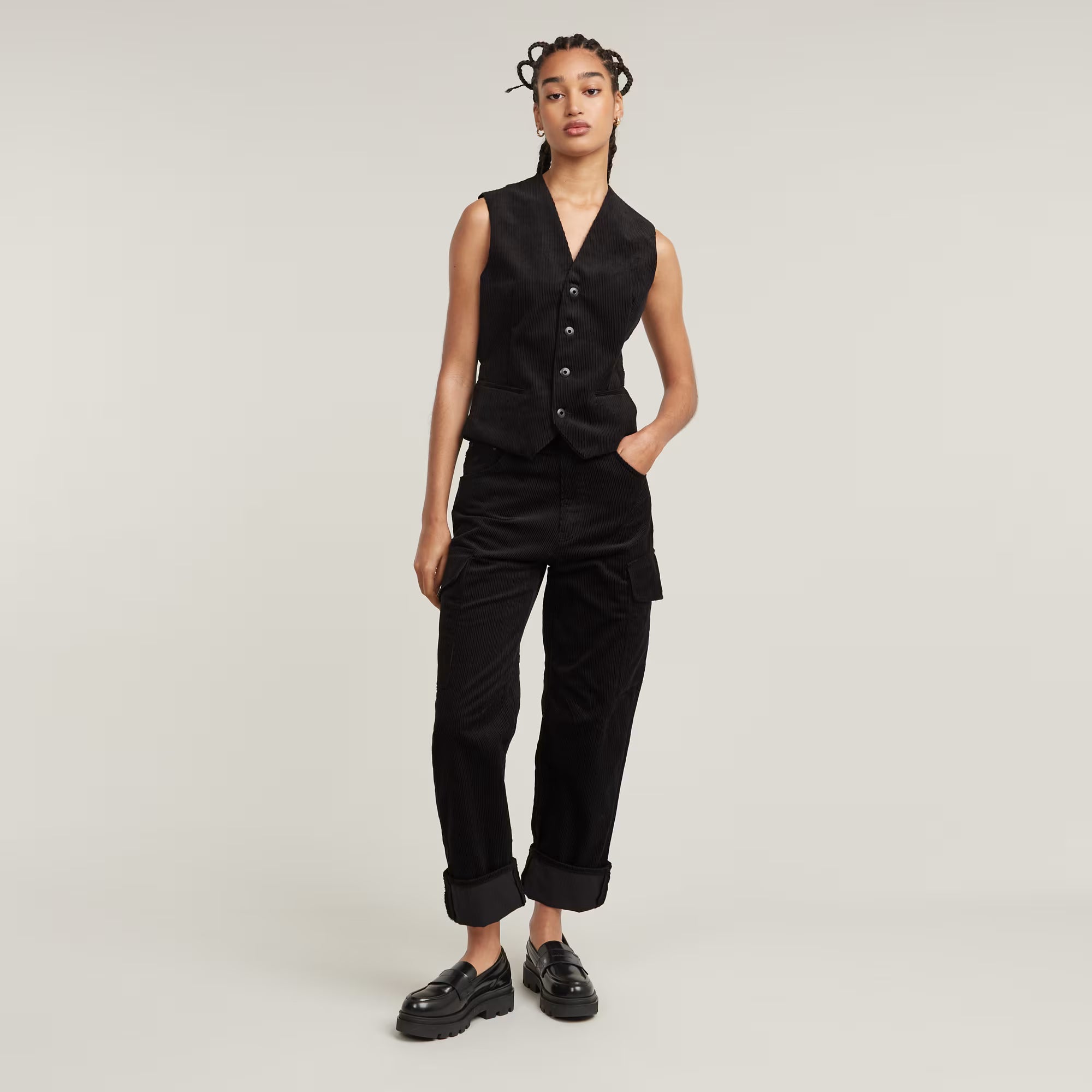 Cargo Pants Cord 3D Boyfriend Dada sport preloved - seconde main