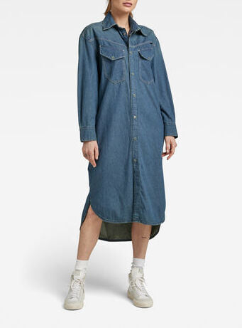 Long Western Shirt Dress Evergreen Dada sport preloved - seconde main