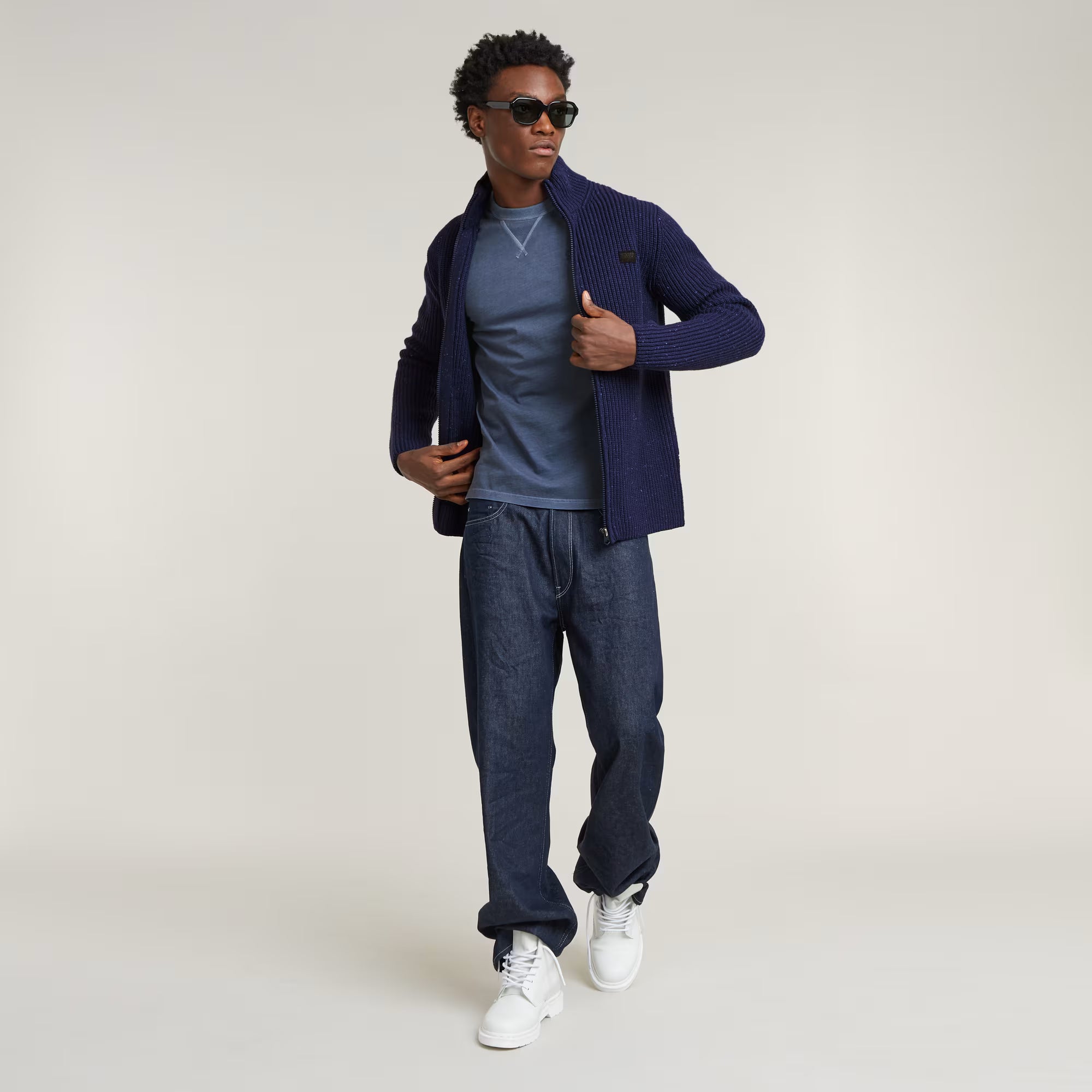 Double Collar Gebreid Sweater Jack Dada sport preloved - seconde main