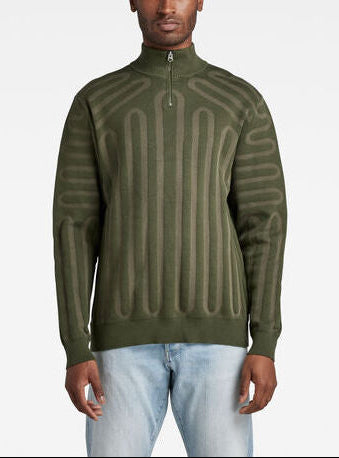 3D Line Loose Half Zip Knitted Sweater Dada sport preloved - seconde main