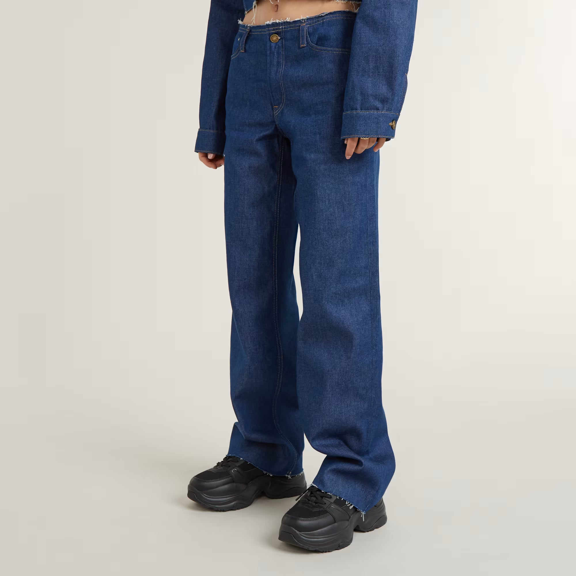 Judee Cut Waistband Low Waist Loose Jeans Dada sport preloved - seconde main