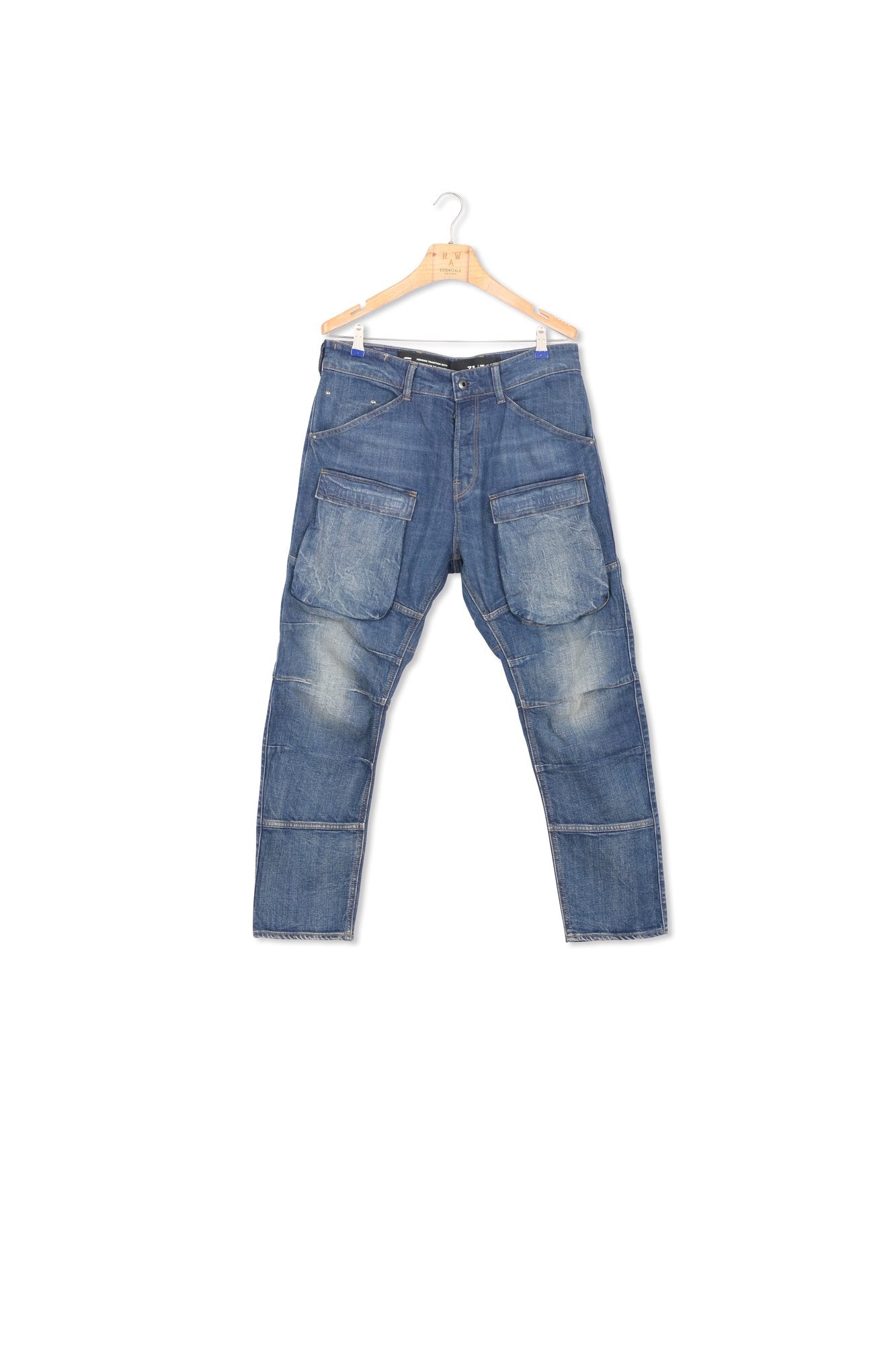 3D Regular Tapered Denim Cargo Jeans Dada sport preloved - seconde main