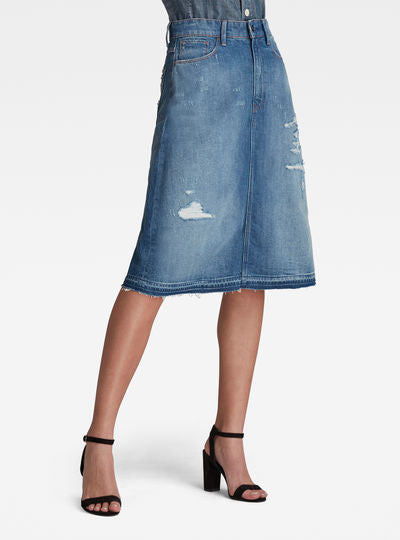 3301 A-Line Midi Ripped Edge Skirt Dada sport preloved - seconde main