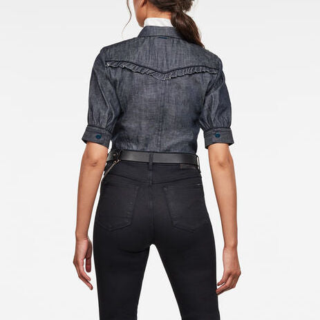 Western Kick Puff Ruffle Slim Shirt Dada sport preloved - seconde main