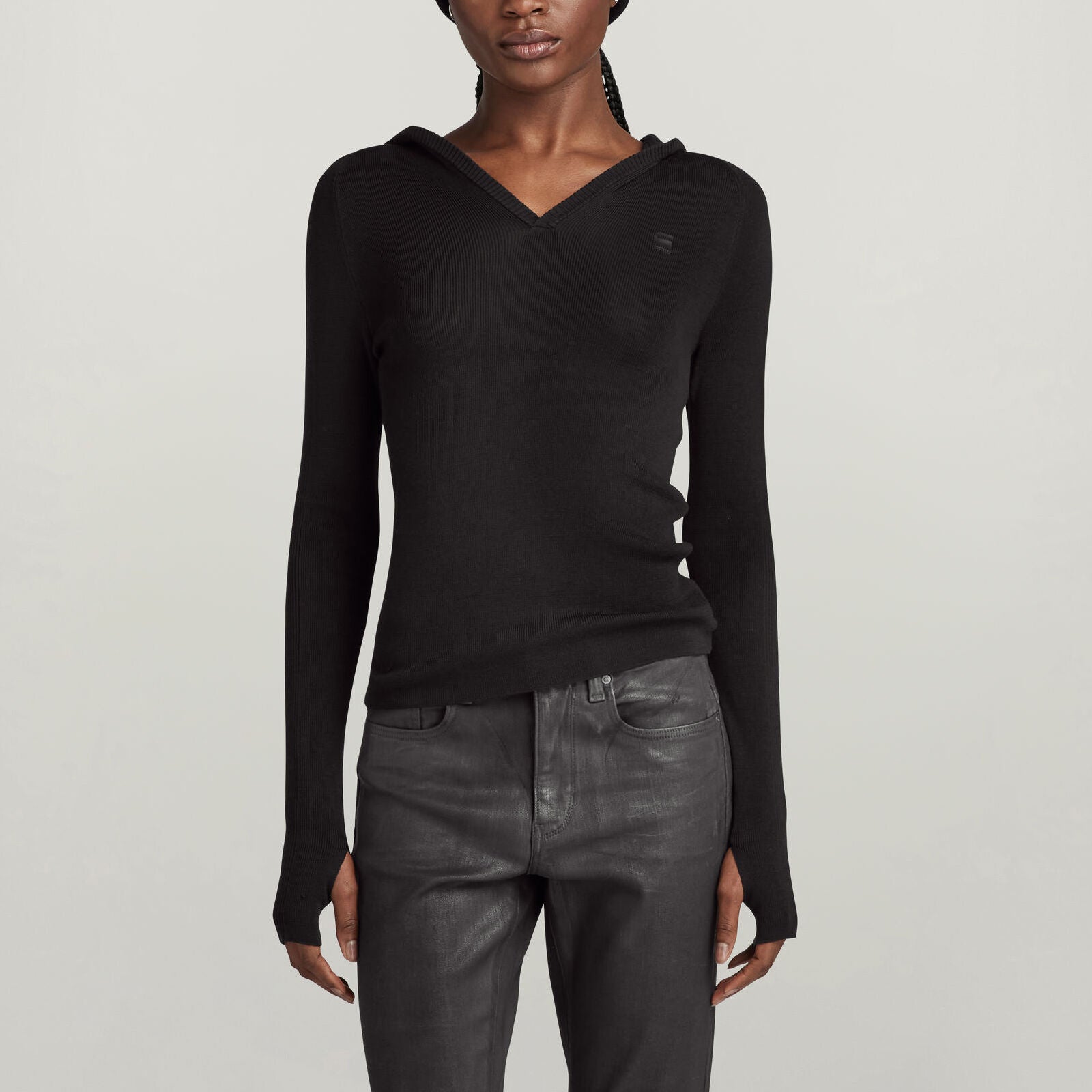 Hooded Slim Knitted Sweater Dada sport preloved - seconde main