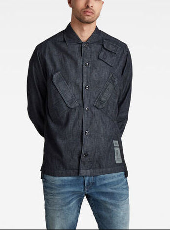 Multi Slant Pocket Denim Relaxed Shirt Dada sport preloved - seconde main