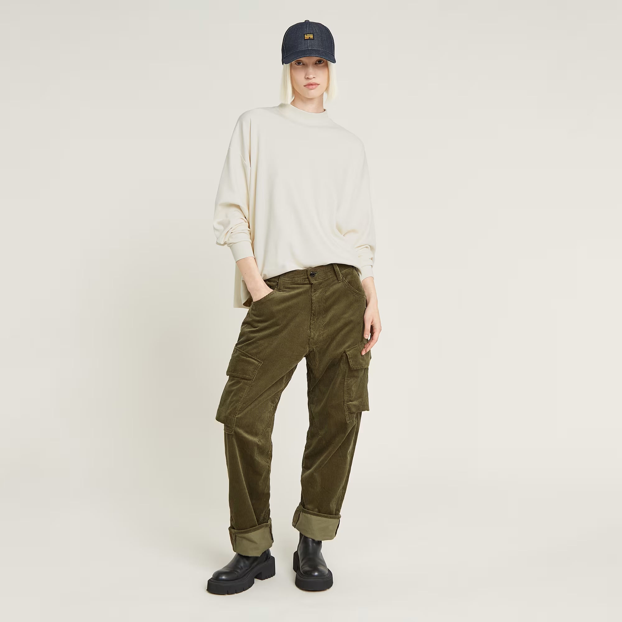 Cargo Cord 3D Boyfriend Pants Dada sport preloved - seconde main