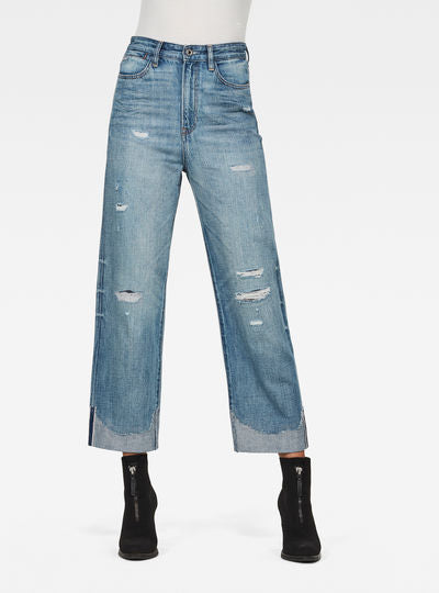 Tedie Ultra High Straight Turn Up Raw Edge Ankle Jeans Dada sport preloved - seconde main