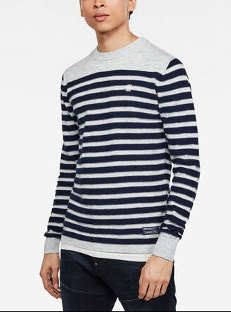 Stripe Crew Neck Knitted Sweater Dada sport preloved - seconde main