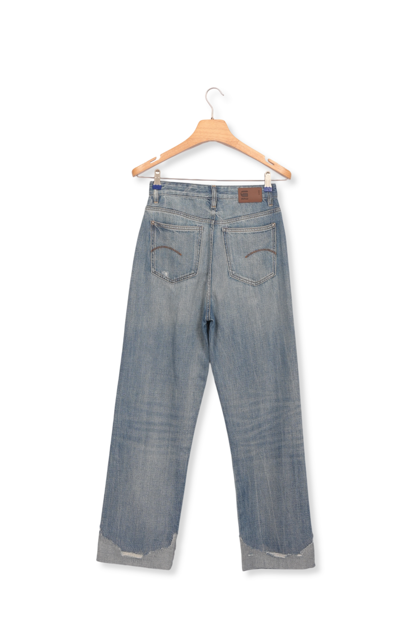 Tedie Ultra High Straight Turn Up Raw Edge Ankle Jeans Dada sport preloved - seconde main