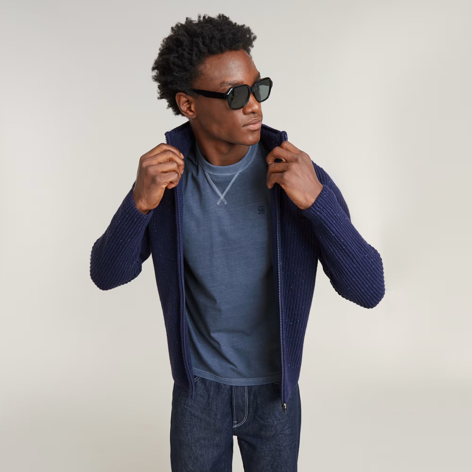 Double Collar Gebreid Sweater Jack Dada sport preloved - seconde main