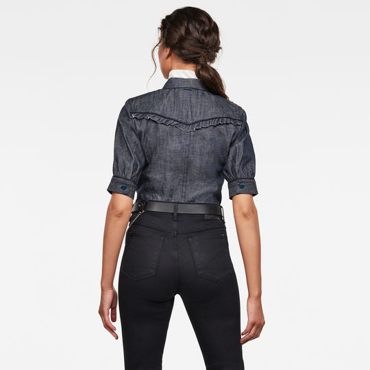 Western Kick Puff Ruffle Slim Shirt Dada sport preloved - seconde main